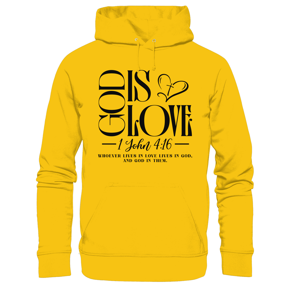 God Is Love – 1. John 4:16 | Ein Statement des Glaubens - Kids Premium Hoodie - Kids & Babys - Sunflower - GfoitMa