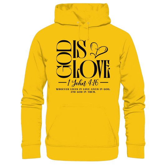 God Is Love – 1. John 4:16 | Ein Statement des Glaubens - Kids Premium Hoodie - Kids & Babys - Sunflower - GfoitMa