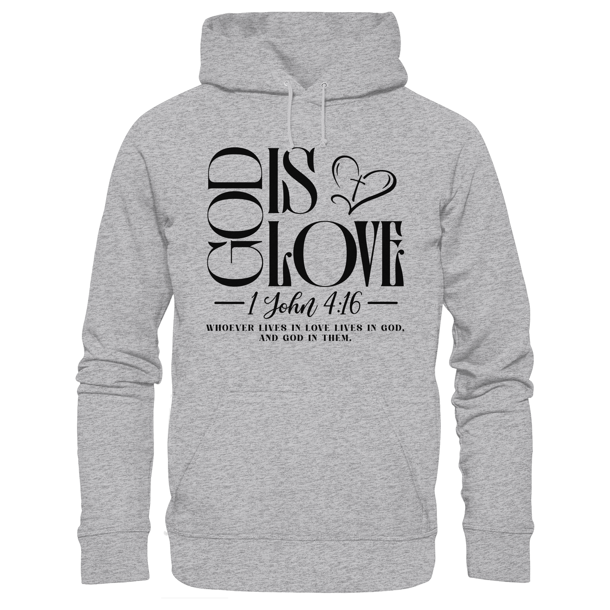 God Is Love – 1. John 4:16 | Ein Statement des Glaubens - Kids Premium Hoodie - Kids & Babys - Heather Grey (meliert) - GfoitMa