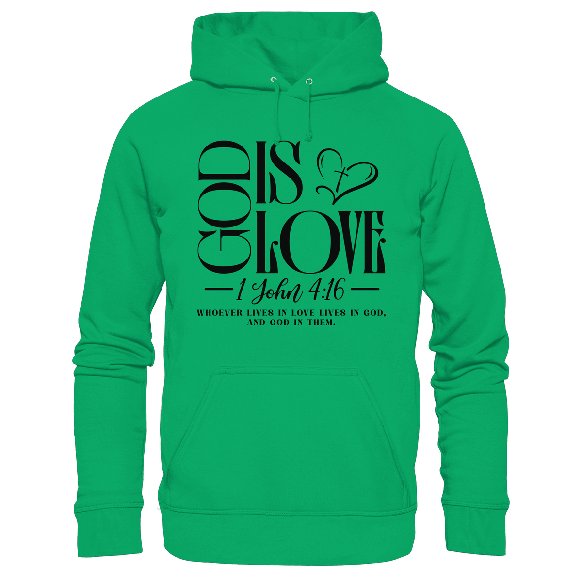 God Is Love – 1. John 4:16 | Ein Statement des Glaubens - Kids Premium Hoodie - Kids & Babys - Kelly Green - GfoitMa