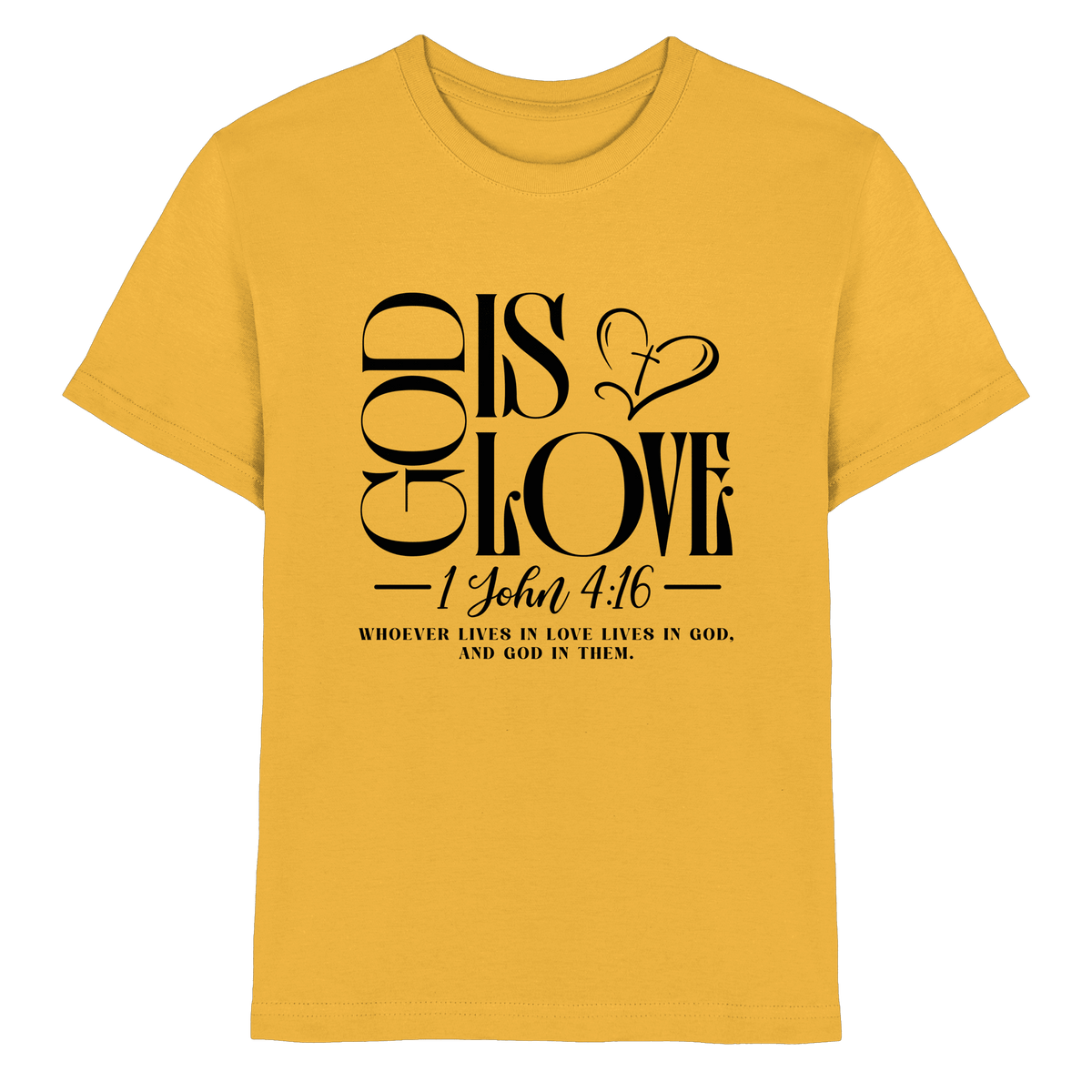 God Is Love – 1. John 4:16 | Ein Statement des Glaubens - Kids Premium Shirt - Kids & Babys - Gold - GfoitMa