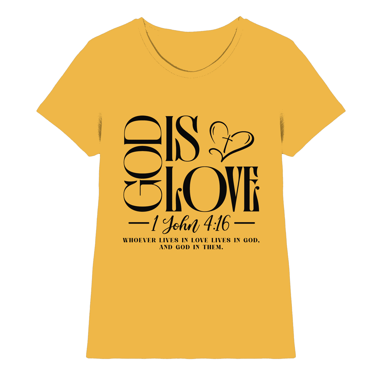 God Is Love – 1. John 4:16 | Ein Statement des Glaubens - Ladies Premium Shirt - Lady-Shirts - Gold - GfoitMa