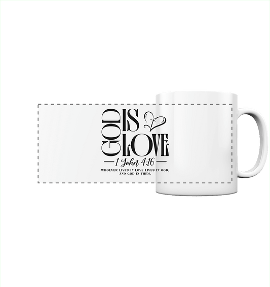 God Is Love – 1. John 4:16 | Ein Statement des Glaubens - Panorama Tasse - Trinkgefäße - White glossy - GfoitMa