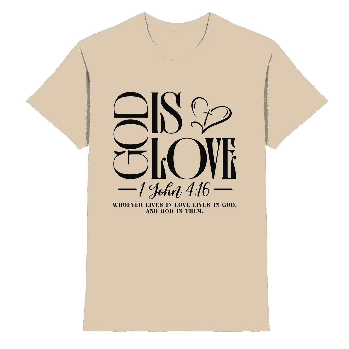 God Is Love – 1. John 4:16 | Ein Statement des Glaubens - Premium Shirt - Unisex-Shirts - Sand - GfoitMa