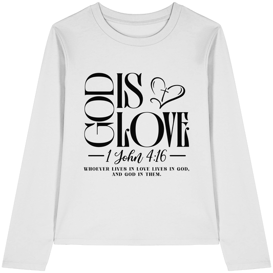 God Is Love – 1. John 4:16 | Ein Statement des Glaubens - Womens Organic Longsleeve T-Shirt - Lady-Shirts - White - GfoitMa