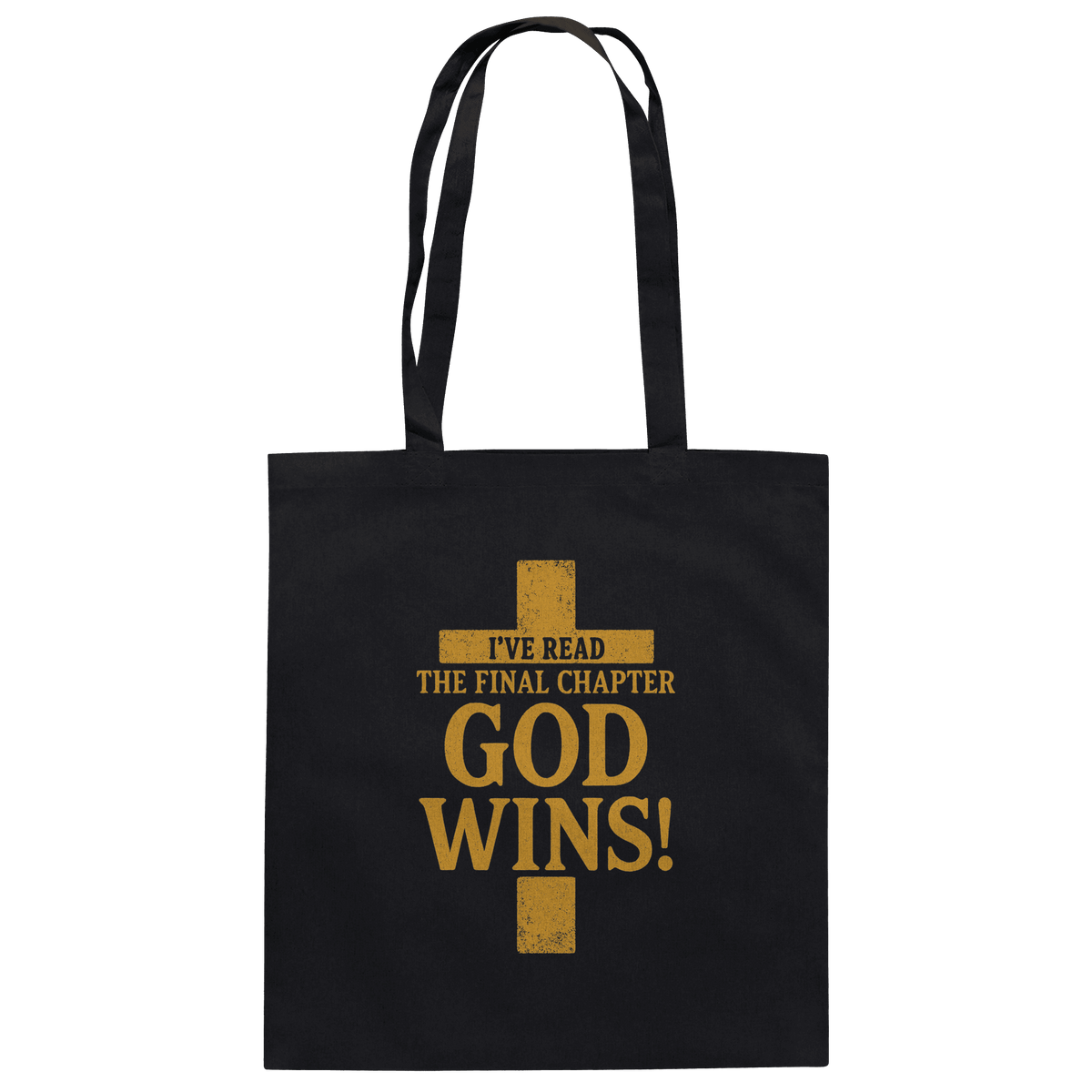 GOD WINS – Das Ende steht fest | Christliche Kleidung & Geschenke im Kreuz-Design - Baumwolltasche - Taschen - Black - GfoitMa