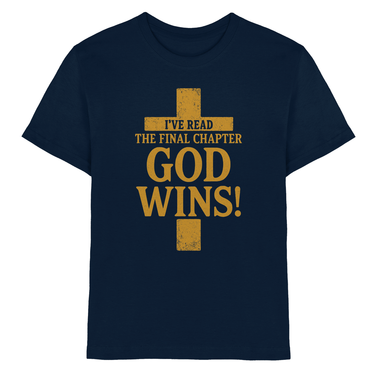 GOD WINS – Das Ende steht fest | Christliche Kleidung & Geschenke im Kreuz-Design - Kids Premium Shirt - Kids & Babys - Navy - GfoitMa