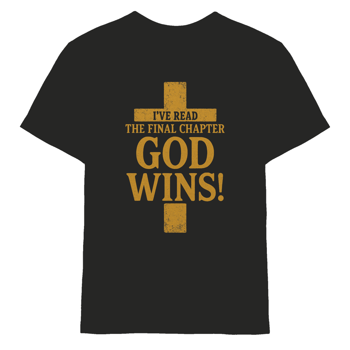 GOD WINS – Das Ende steht fest | Christliche Kleidung & Geschenke im Kreuz-Design - Kids Premium Shirt - Kids & Babys - Black - GfoitMa