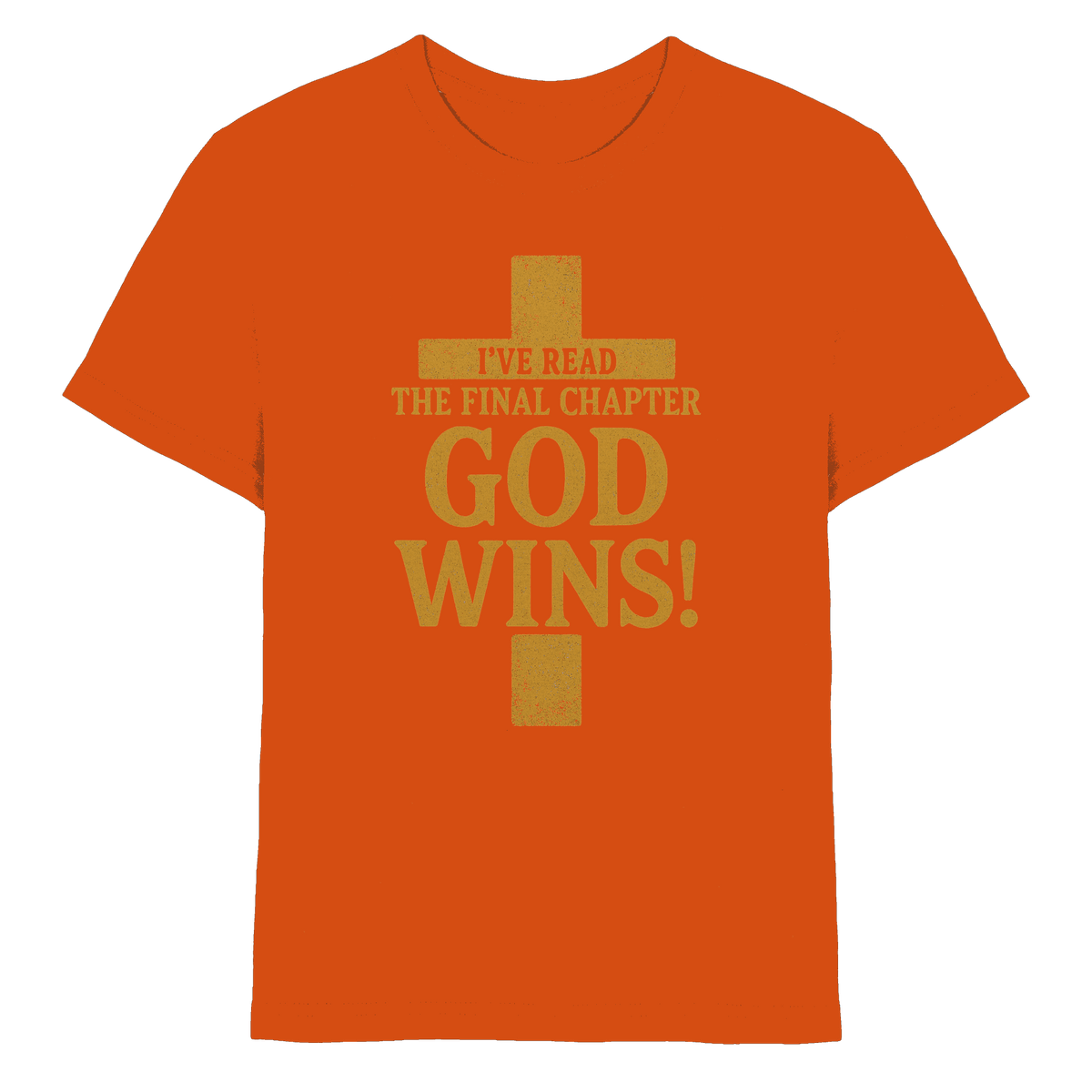 GOD WINS – Das Ende steht fest | Christliche Kleidung & Geschenke im Kreuz-Design - Kids Premium Shirt - Kids & Babys - Orange - GfoitMa