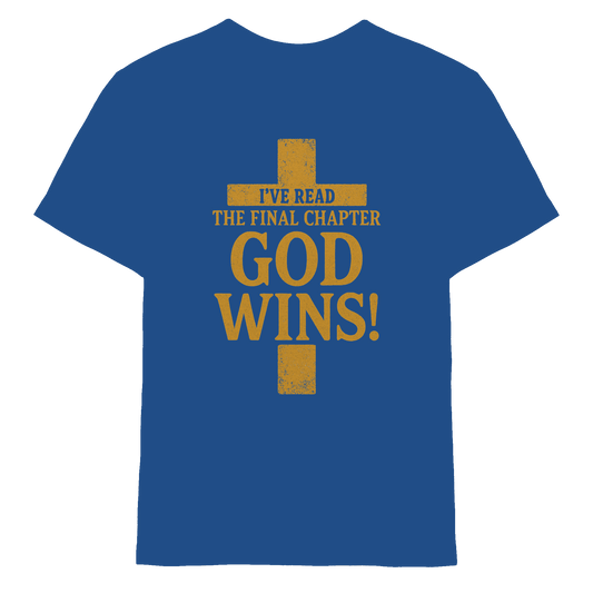 GOD WINS – Das Ende steht fest | Christliche Kleidung & Geschenke im Kreuz-Design - Kids Premium Shirt - Kids & Babys - Royal Blue - GfoitMa