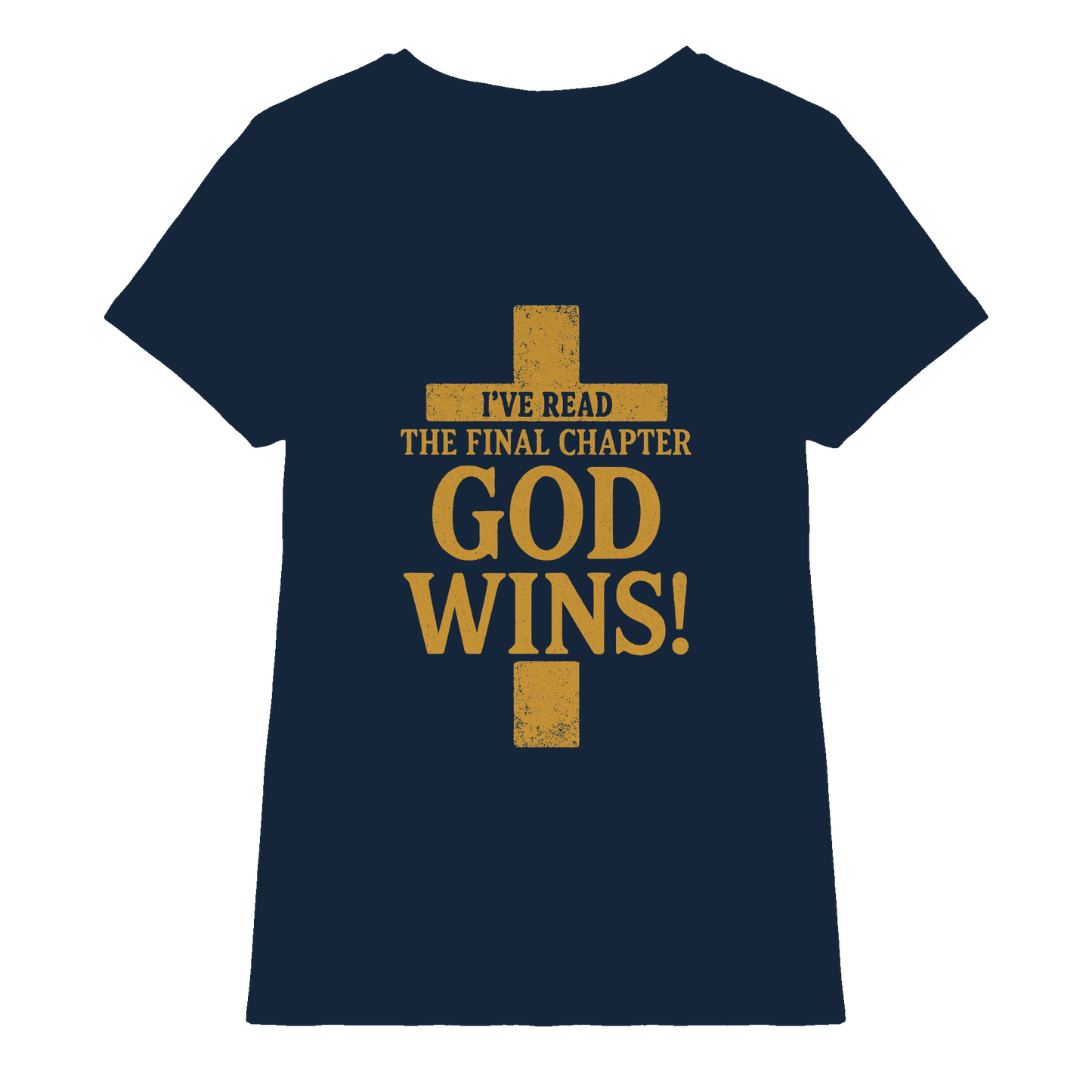GOD WINS – Das Ende steht fest | Christliche Kleidung & Geschenke im Kreuz-Design - Ladies Premium Shirt - Lady-Shirts - Navy - GfoitMa