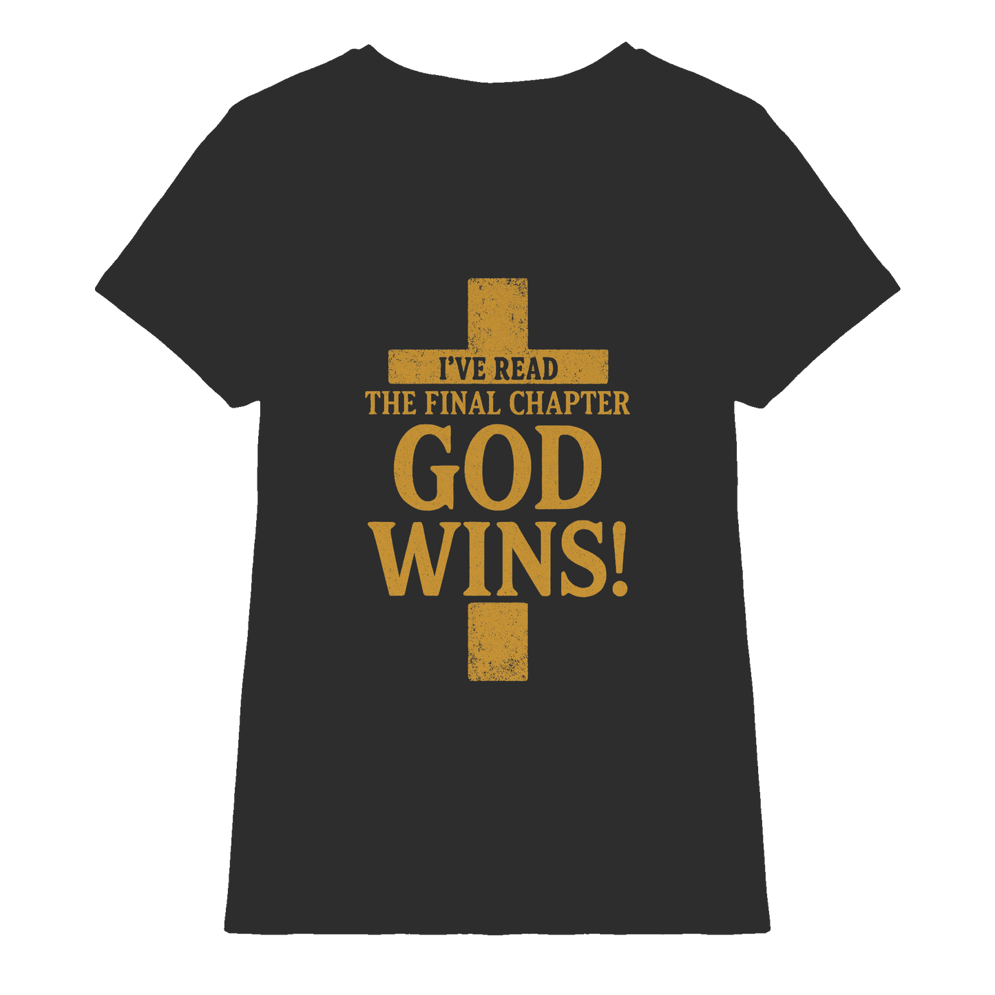 GOD WINS – Das Ende steht fest | Christliche Kleidung & Geschenke im Kreuz-Design - Ladies Premium Shirt - Lady-Shirts - Black - GfoitMa