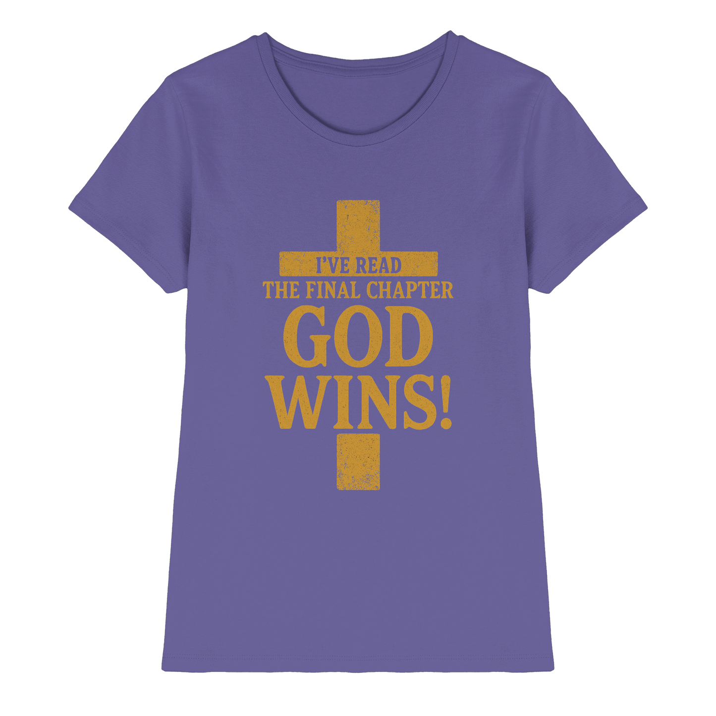 GOD WINS – Das Ende steht fest | Christliche Kleidung & Geschenke im Kreuz-Design - Ladies Premium Shirt - Lady-Shirts - Millenial Lilac - GfoitMa