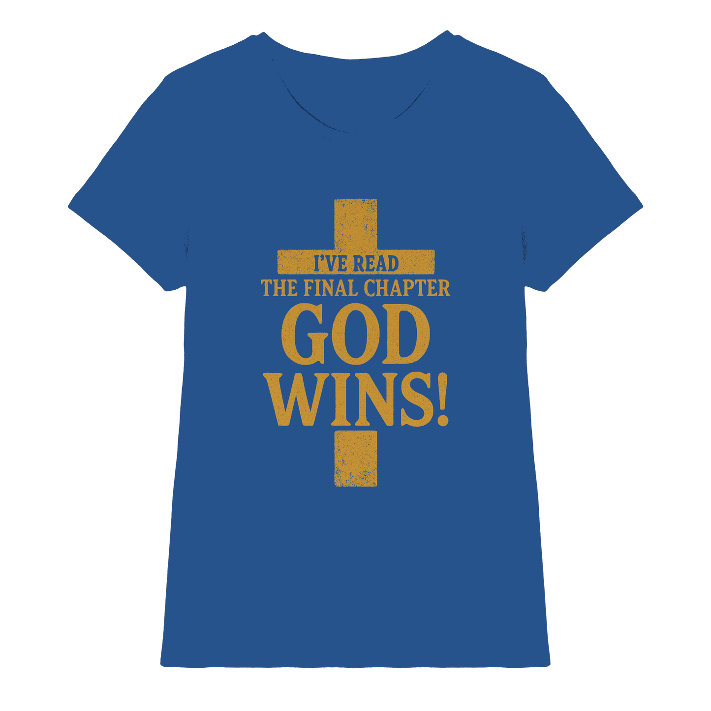GOD WINS – Das Ende steht fest | Christliche Kleidung & Geschenke im Kreuz-Design - Ladies Premium Shirt - Lady-Shirts - Royal Blue - GfoitMa