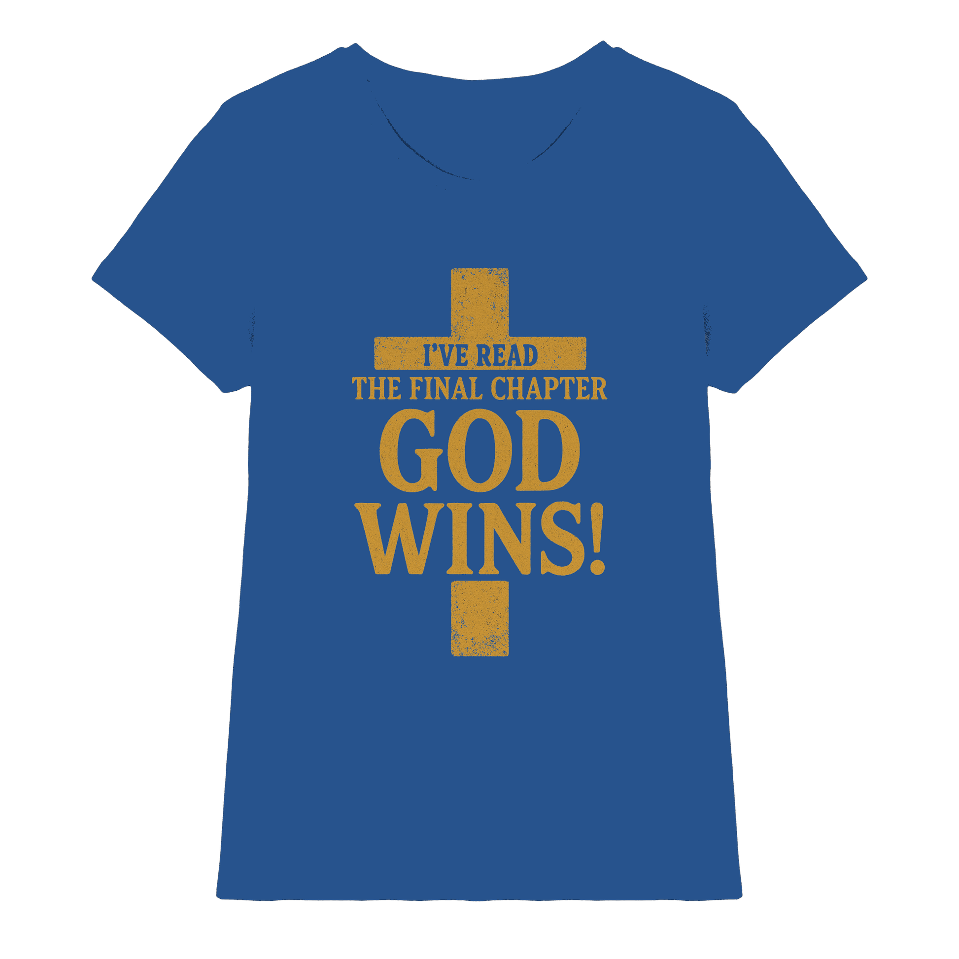 GOD WINS – Das Ende steht fest | Christliche Kleidung & Geschenke im Kreuz-Design - Ladies Premium Shirt - Lady-Shirts - Royal Blue - GfoitMa