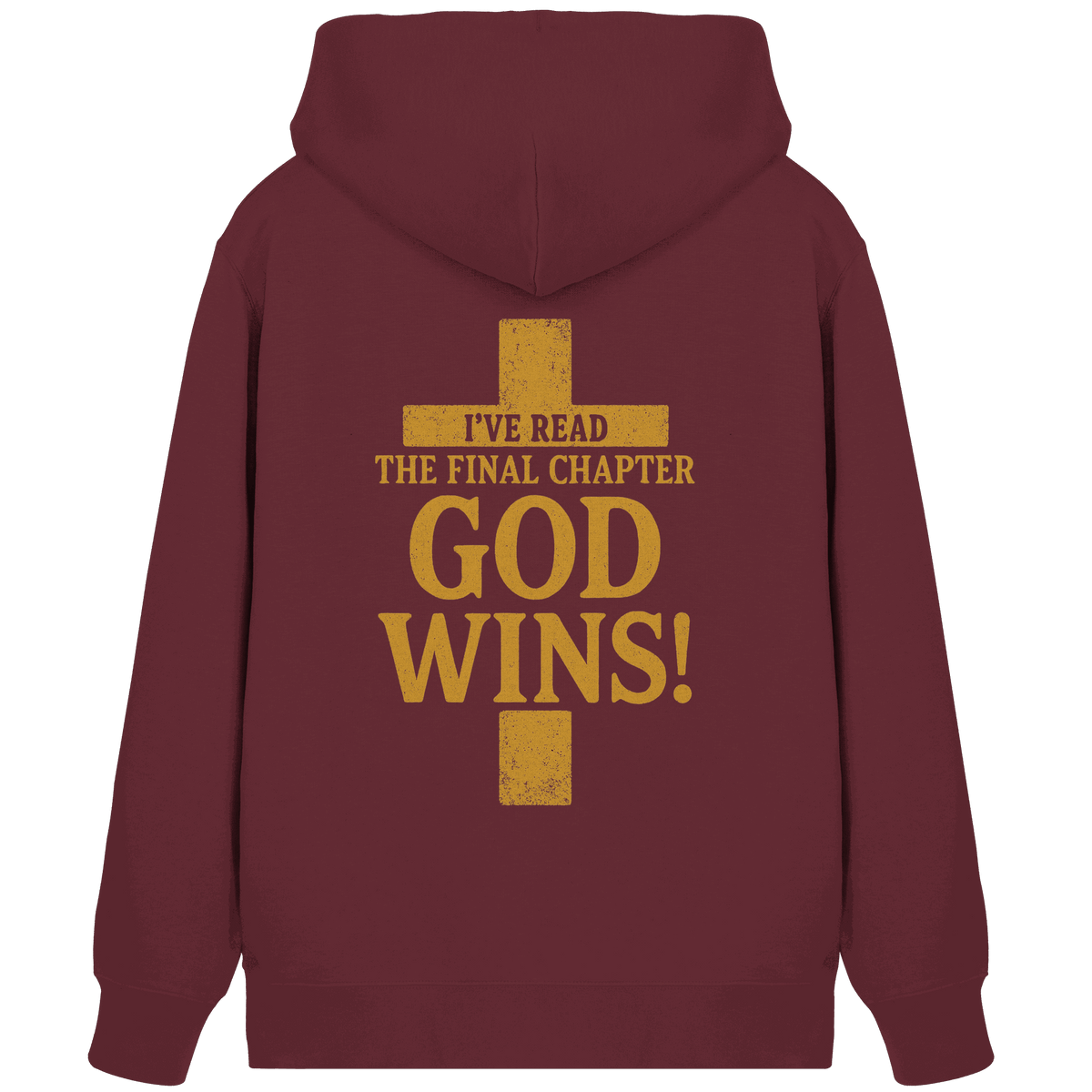 GOD WINS – Das Ende steht fest | Christliche Kleidung & Geschenke im Kreuz-Design - Organic Zipper - Jacken/ Zipper - Burgundy - GfoitMa