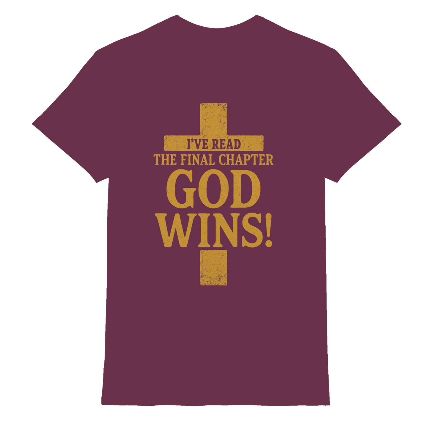 GOD WINS – Das Ende steht fest | Christliche Kleidung & Geschenke im Kreuz-Design - Premium Shirt - Unisex-Shirts - Burgundy - GfoitMa