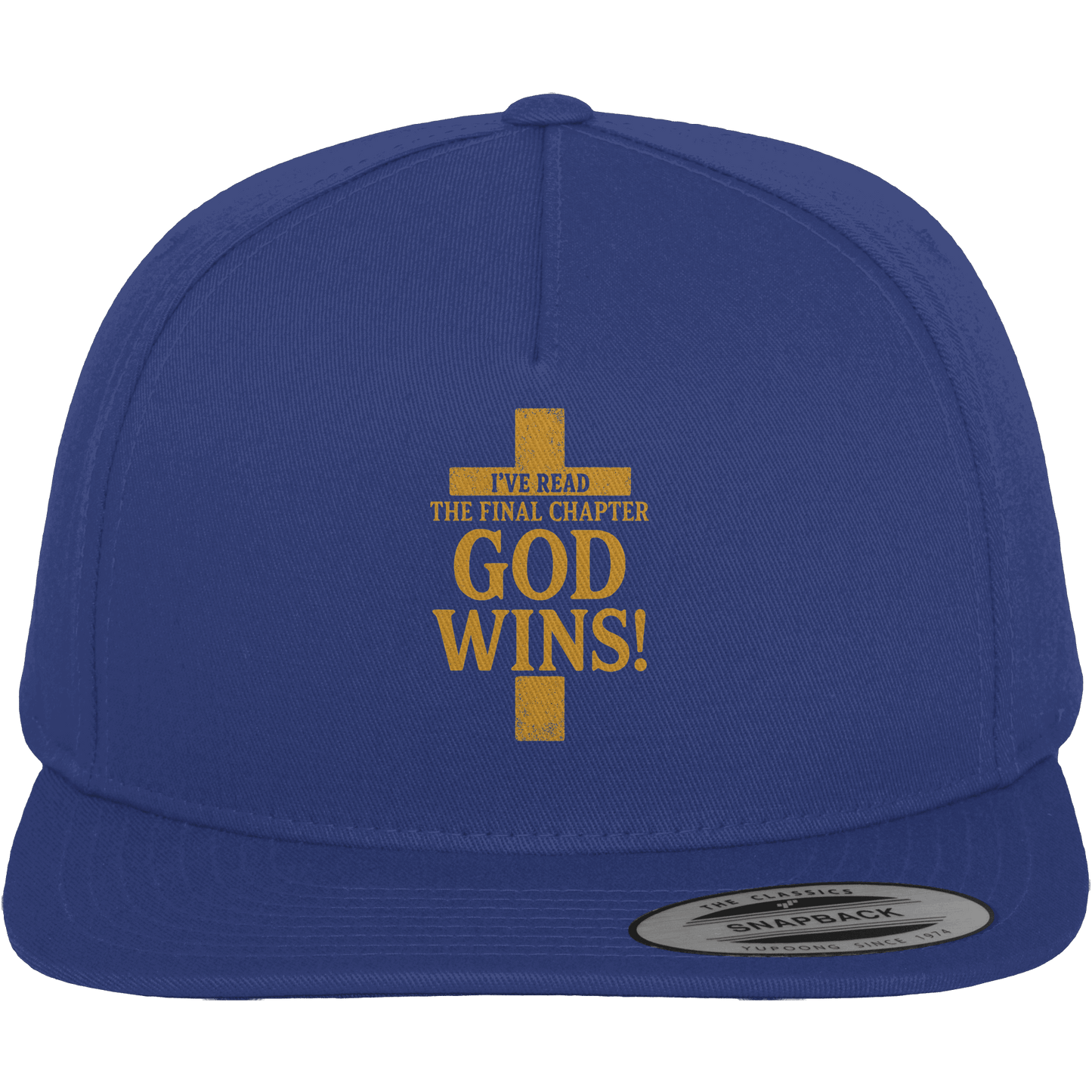 GOD WINS – Das Ende steht fest | Christliche Kleidung & Geschenke im Kreuz-Design - Premium Snapback - Kappen & Mützen - Royal / Green - GfoitMa