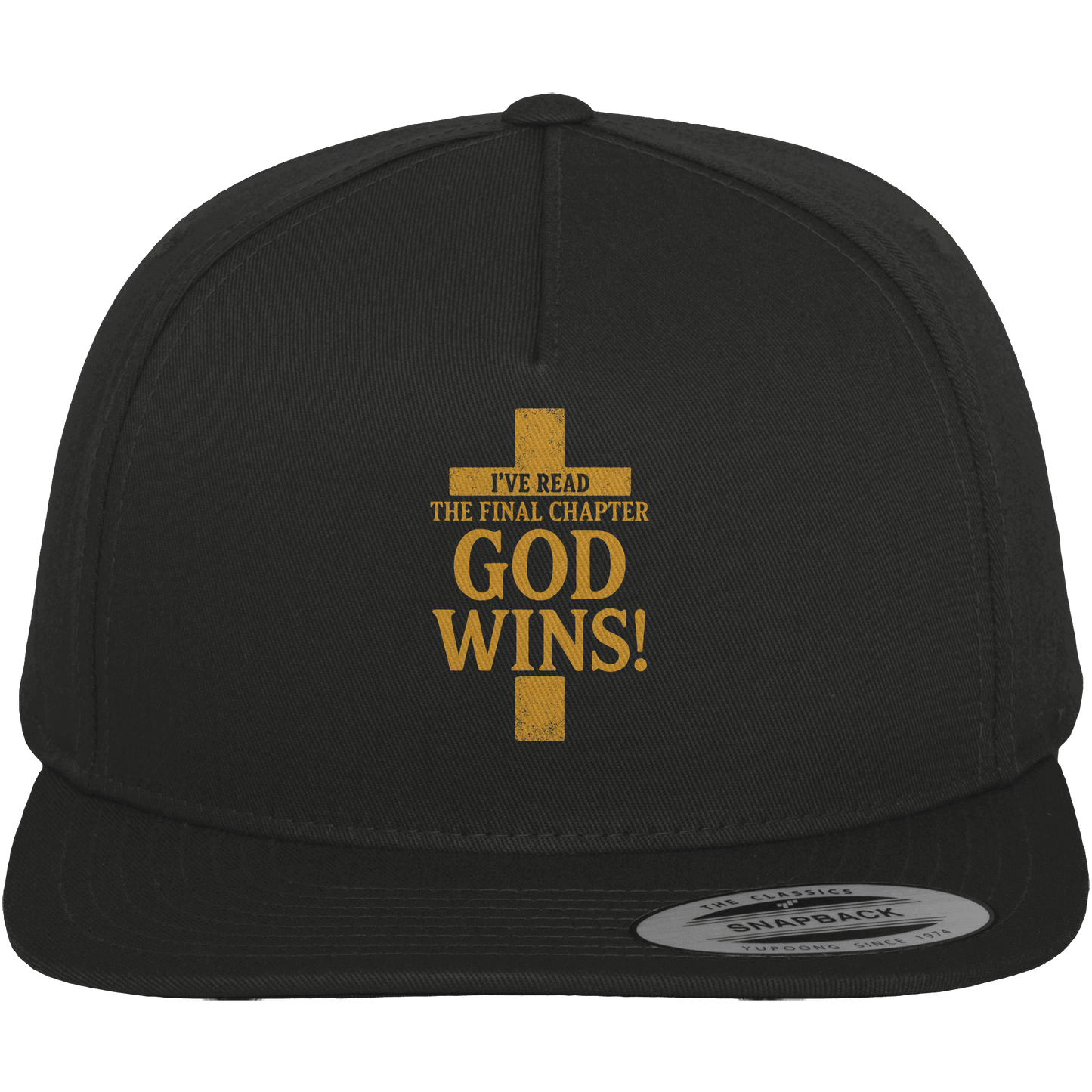 GOD WINS – Das Ende steht fest | Christliche Kleidung & Geschenke im Kreuz-Design - Premium Snapback - Kappen & Mützen - Black / Green - GfoitMa