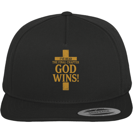 GOD WINS – Das Ende steht fest | Christliche Kleidung & Geschenke im Kreuz-Design - Premium Snapback - Kappen & Mützen - Black / Green - GfoitMa