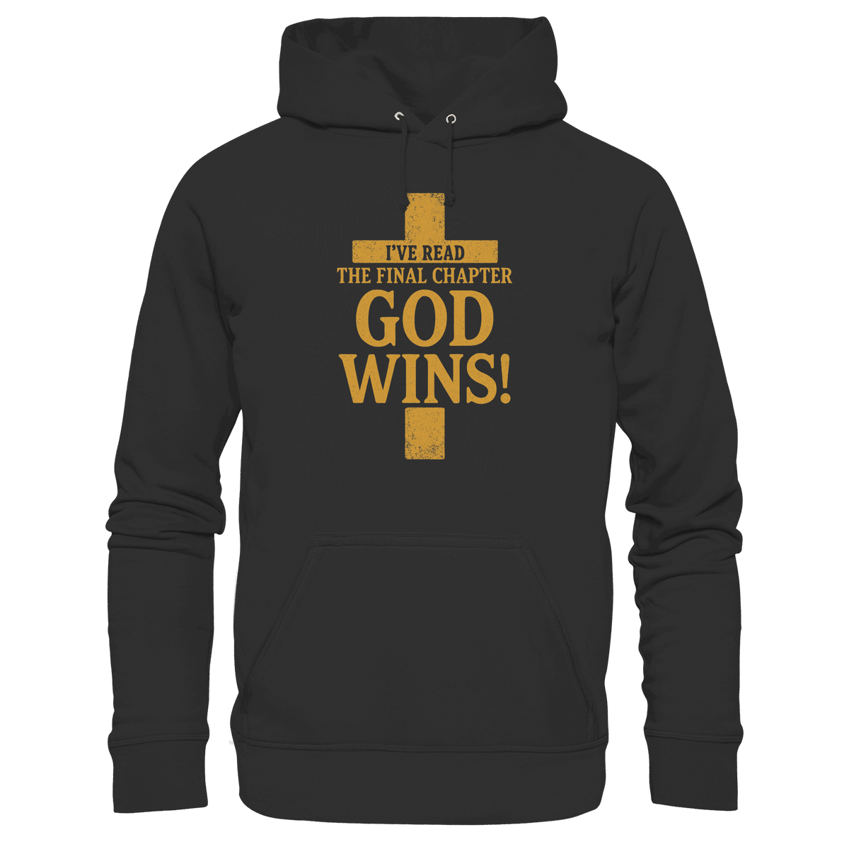 GOD WINS – Das Ende steht fest | Christliche Kleidung & Geschenke im Kreuz-Design - Premium Unisex Hoodie - Hoodies - Black - GfoitMa