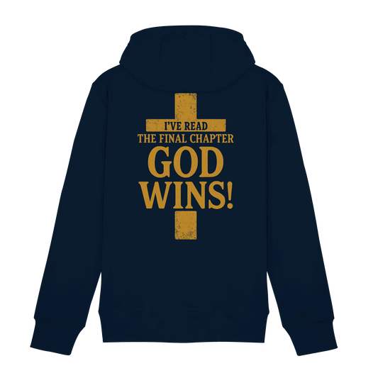 GOD WINS – Das Ende steht fest | Christliche Kleidung & Geschenke im Kreuz-Design - Zipper - Jacken/ Zipper - Navy - GfoitMa