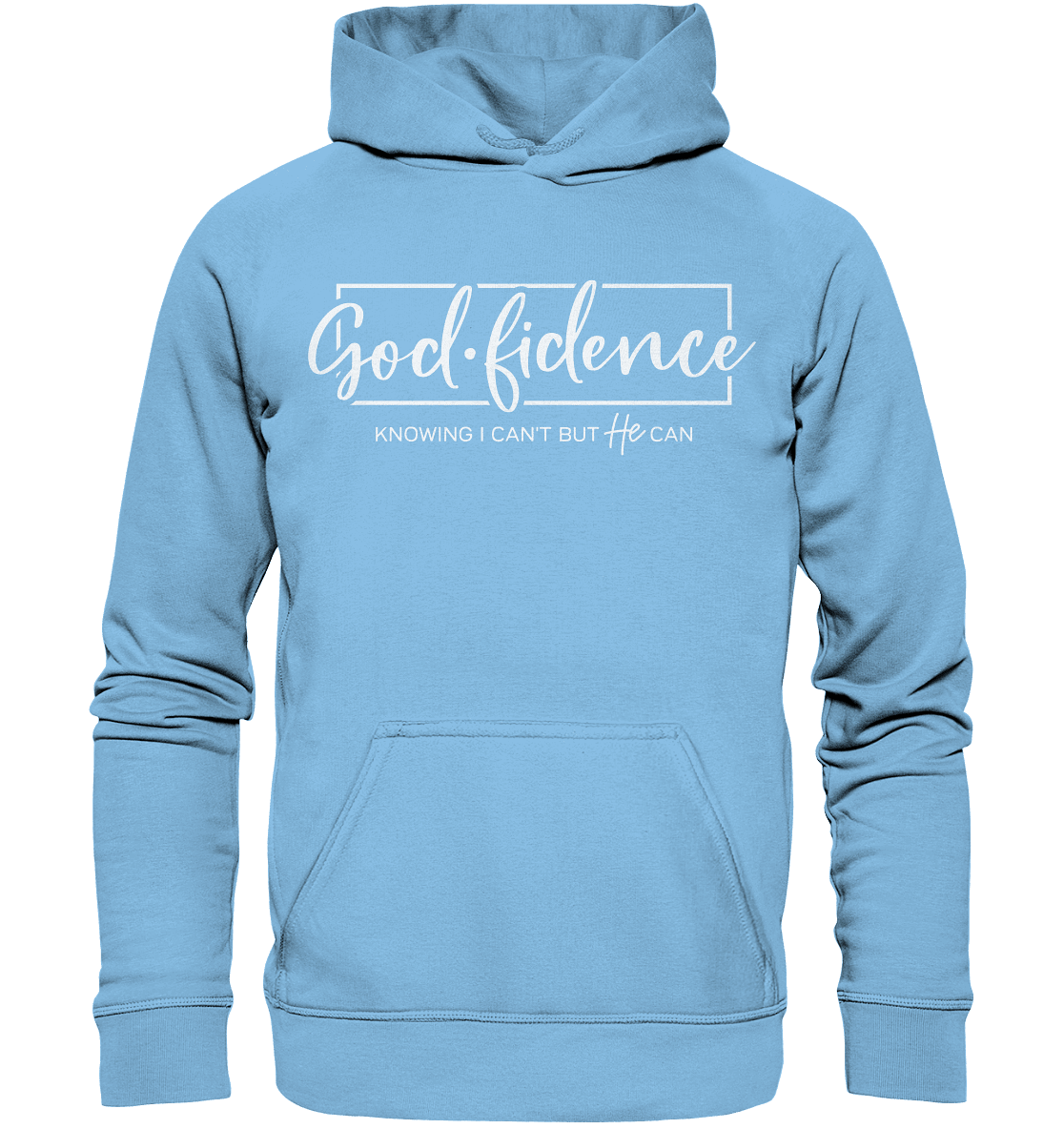 God.fidence – Knowing I can’t but He can | Christliche Kleidung - Kids Premium Hoodie - Kids & Babys - Sky Blue - GfoitMa