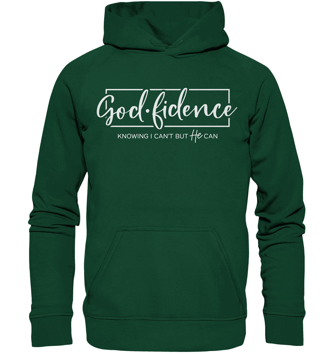 God.fidence – Knowing I can’t but He can | Christliche Kleidung - Kids Premium Hoodie - Kids & Babys - Bottlegreen - GfoitMa