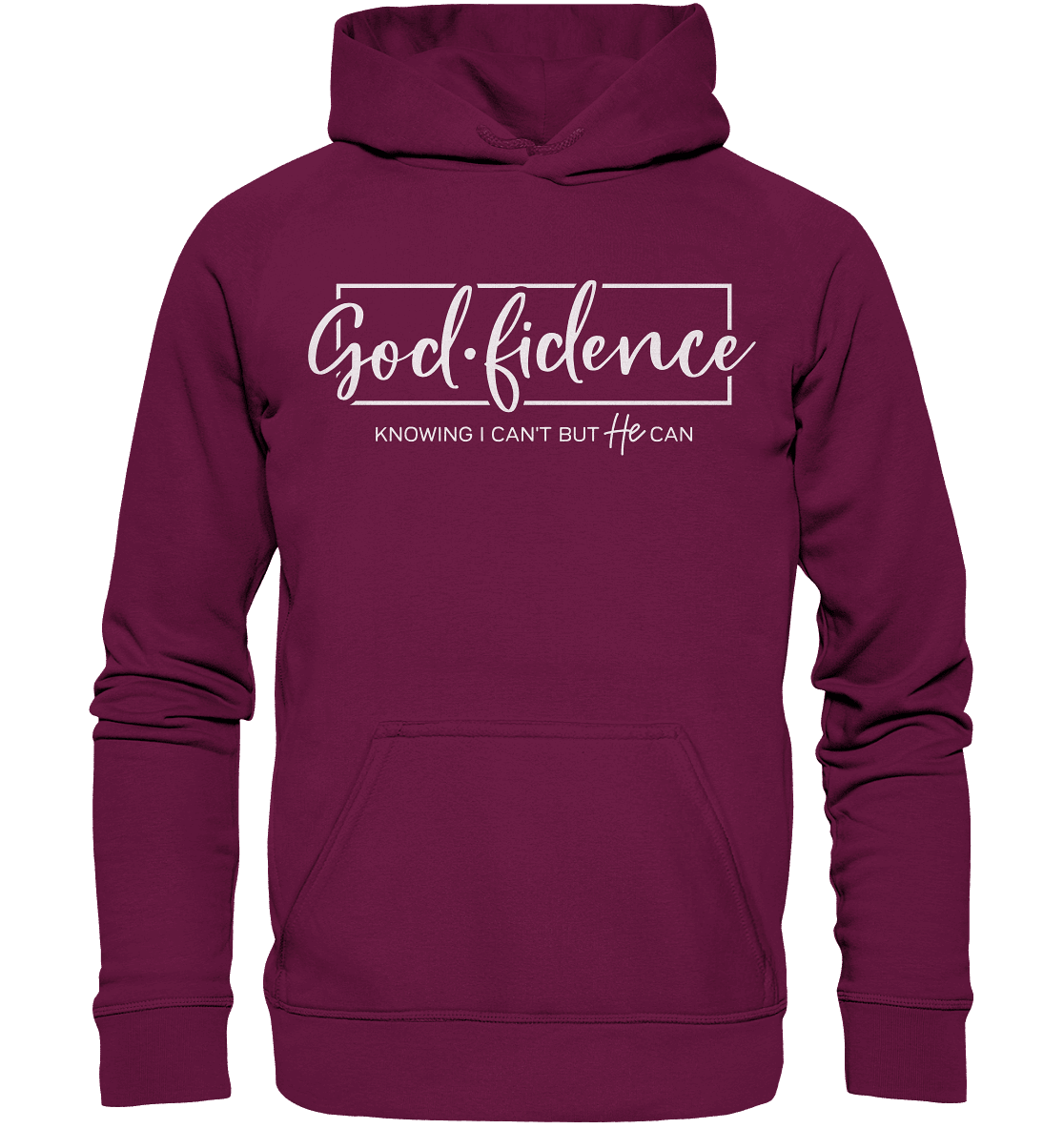 God.fidence – Knowing I can’t but He can | Christliche Kleidung - Kids Premium Hoodie - Kids & Babys - Burgund - GfoitMa