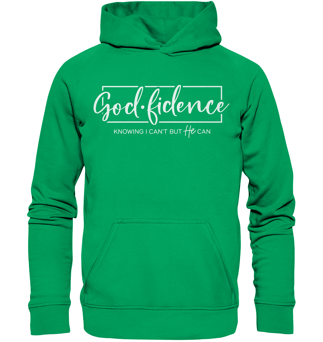 God.fidence – Knowing I can’t but He can | Christliche Kleidung - Kids Premium Hoodie - Kids & Babys - Kelly Green - GfoitMa