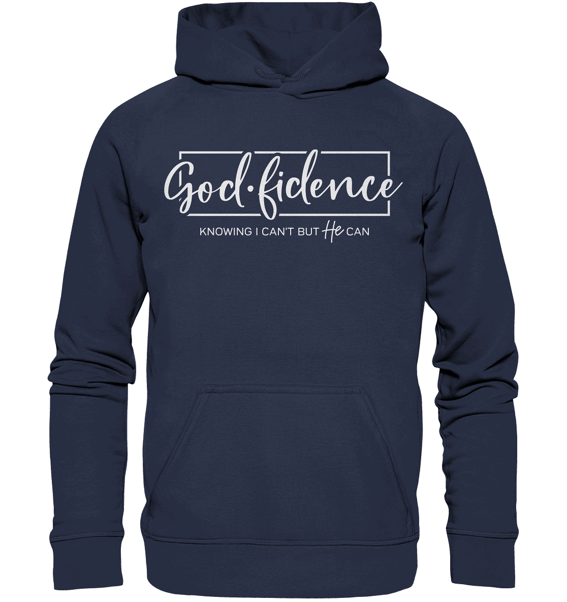 God.fidence – Knowing I can’t but He can | Christliche Kleidung - Kids Premium Hoodie - Kids & Babys - Deep Navy - GfoitMa