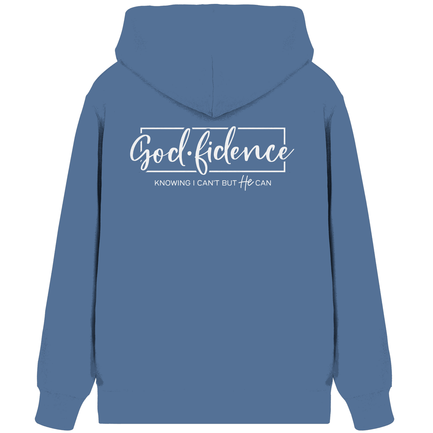 God.fidence – Knowing I can’t but He can | Christliche Kleidung - Organic Zipper - Jacken/ Zipper - Bright Blue - GfoitMa