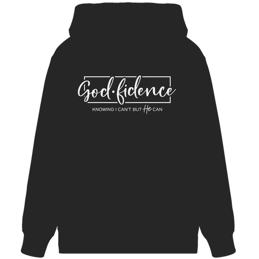 God.fidence – Knowing I can’t but He can | Christliche Kleidung - Organic Zipper - Jacken/ Zipper - Black - GfoitMa