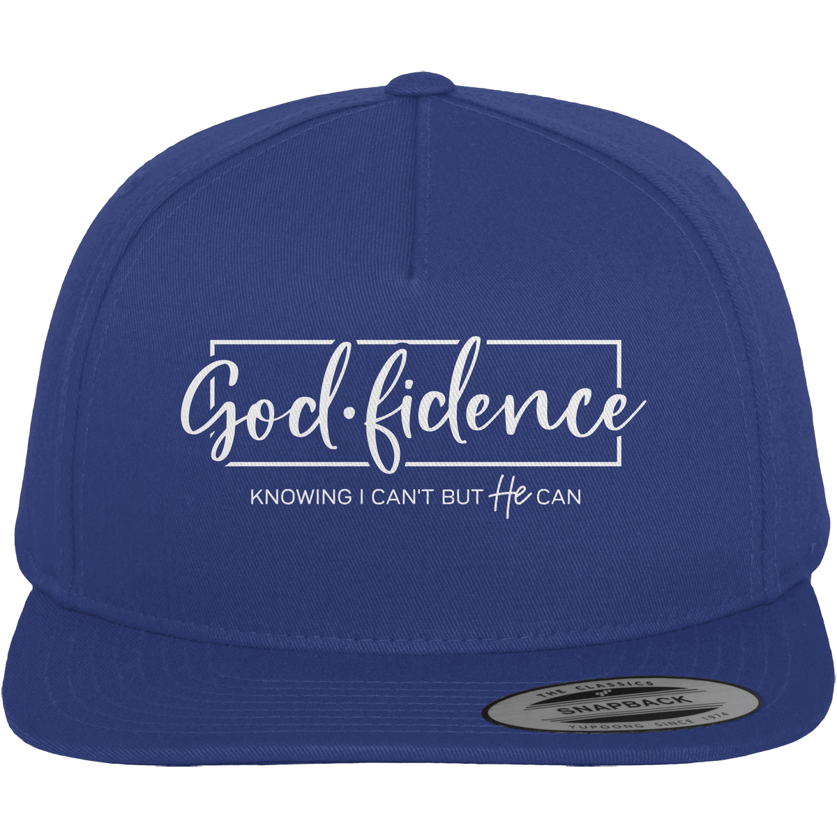 God.fidence – Knowing I can’t but He can | Christliche Kleidung - Premium Snapback - Kappen & Mützen - Royal / Green - GfoitMa