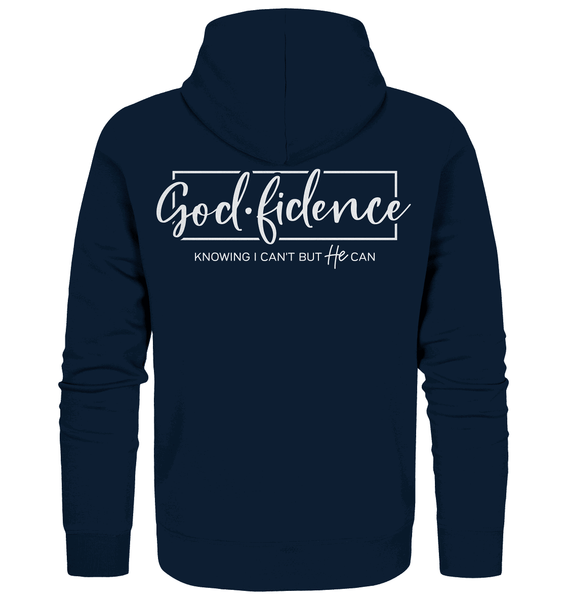 God.fidence – Knowing I can’t but He can | Christliche Kleidung - Zipper - Jacken/ Zipper - Navy - GfoitMa