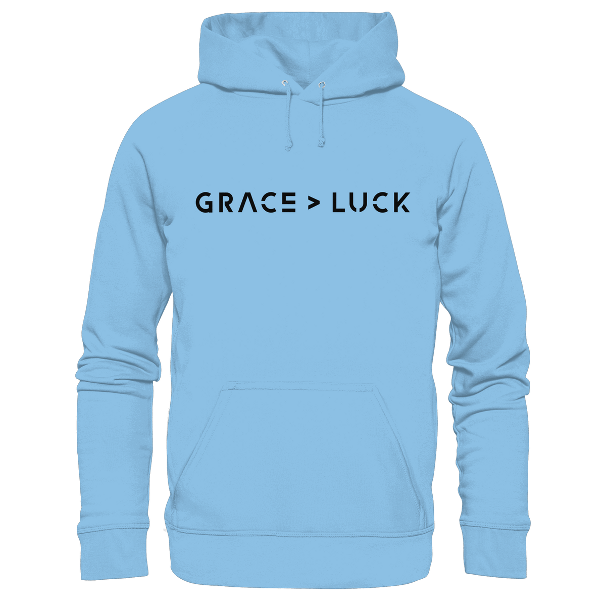 Grace > Luck | Christliches Design über Gottes Gnade - Kids Premium Hoodie - Kids & Babys - Sky Blue - GfoitMa