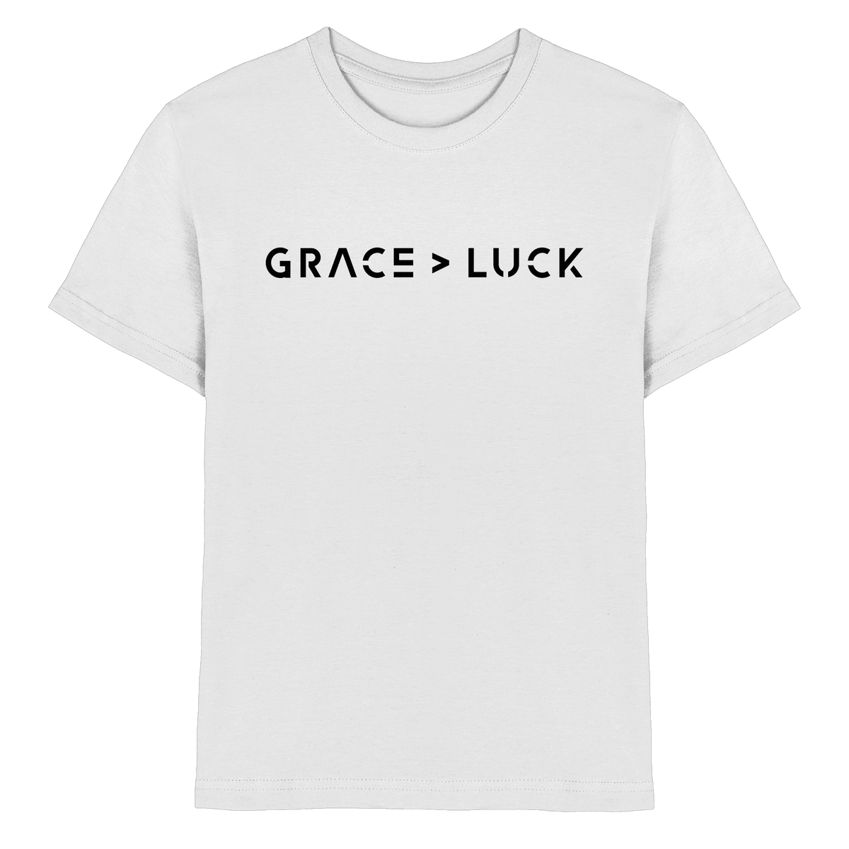 Grace > Luck | Christliches Design über Gottes Gnade - Kids Premium Shirt - Kids & Babys - White - GfoitMa