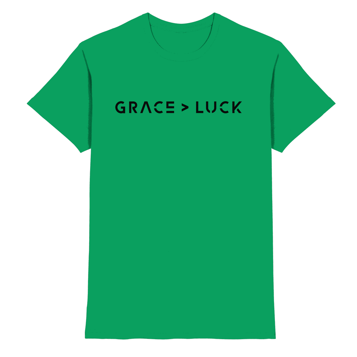 Grace > Luck | Christliches Design über Gottes Gnade - Premium Shirt - Unisex-Shirts - Kelly Green - GfoitMa