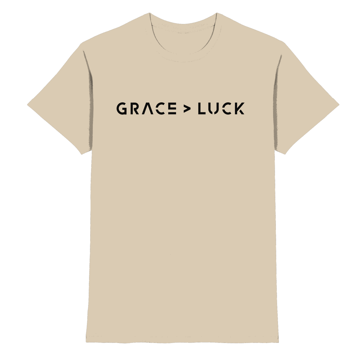 Grace > Luck | Christliches Design über Gottes Gnade - Premium Shirt - Unisex-Shirts - Sand - GfoitMa