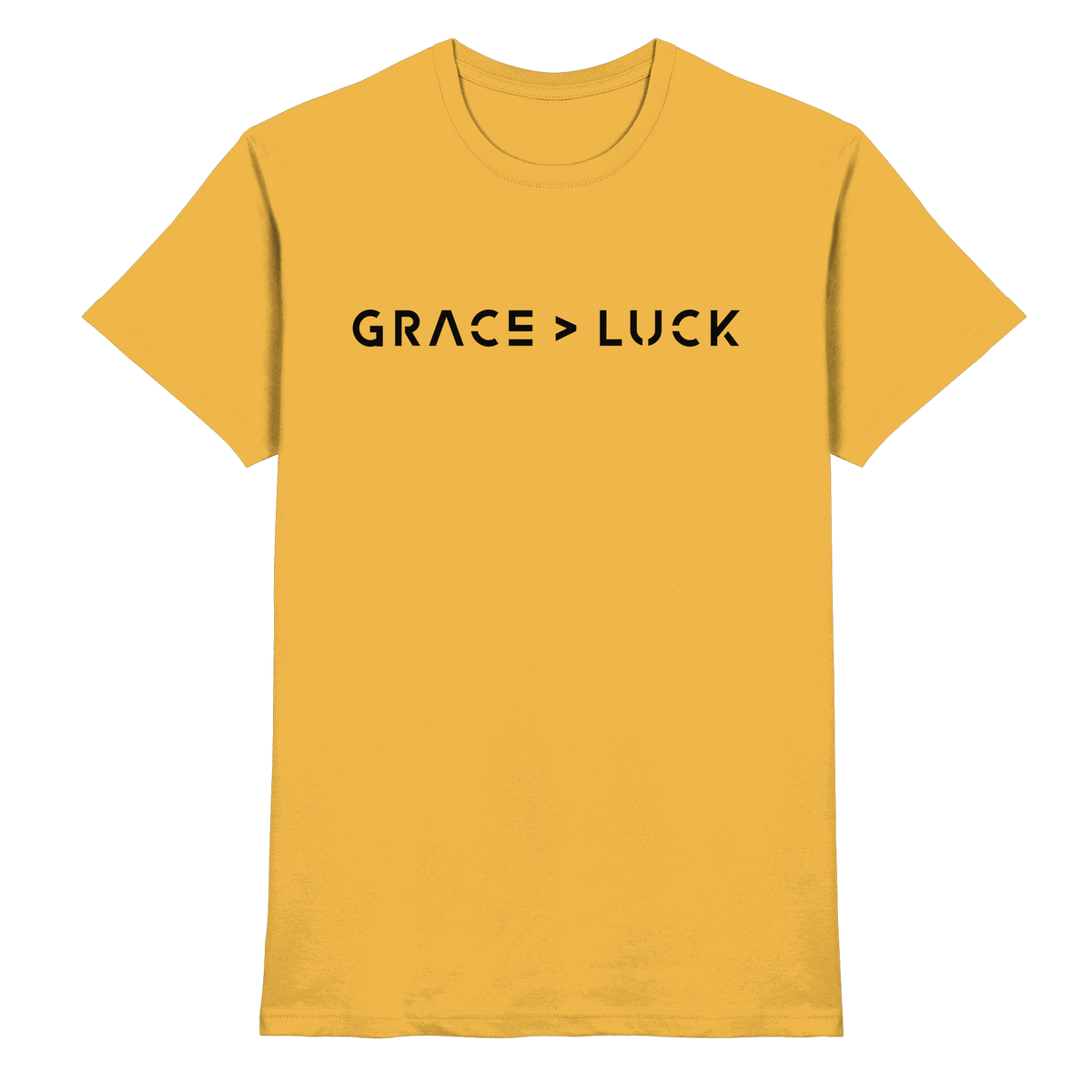 Grace > Luck | Christliches Design über Gottes Gnade - Premium Shirt - Unisex-Shirts - Gold - GfoitMa