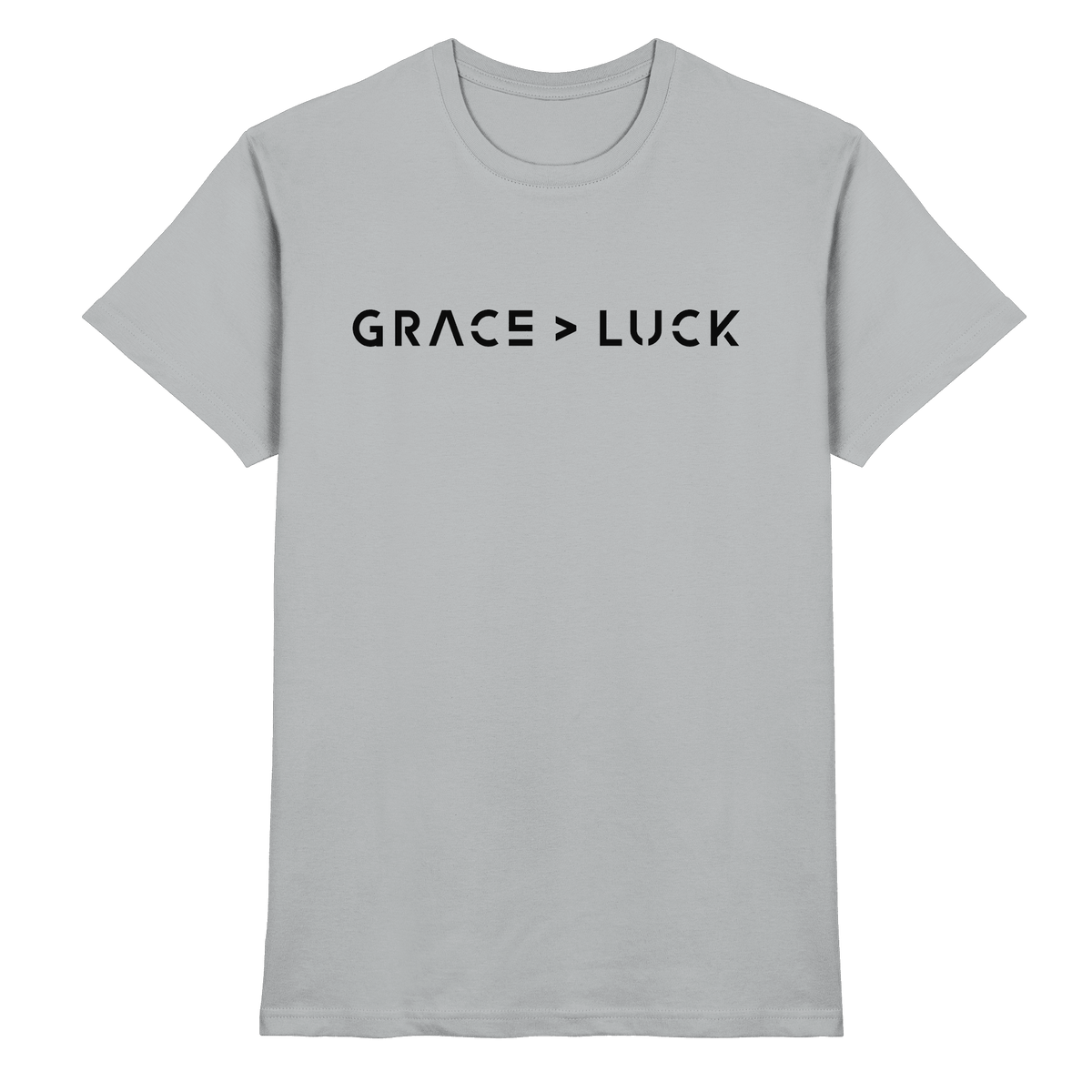 Grace > Luck | Christliches Design über Gottes Gnade - Premium Shirt - Unisex-Shirts - Pacific Grey - GfoitMa