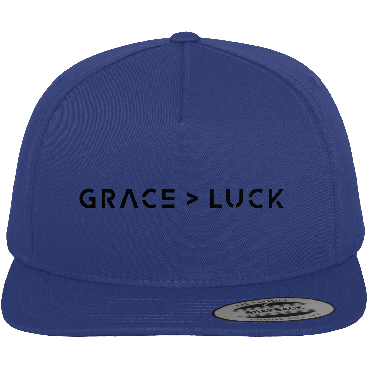 Grace > Luck | Christliches Design über Gottes Gnade - Premium Snapback - Kappen & Mützen - Royal / Green - GfoitMa