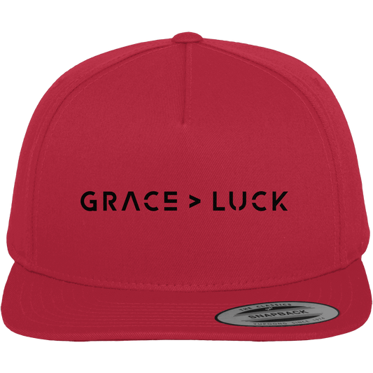 Grace > Luck | Christliches Design über Gottes Gnade - Premium Snapback - Kappen & Mützen - Red / Green - GfoitMa