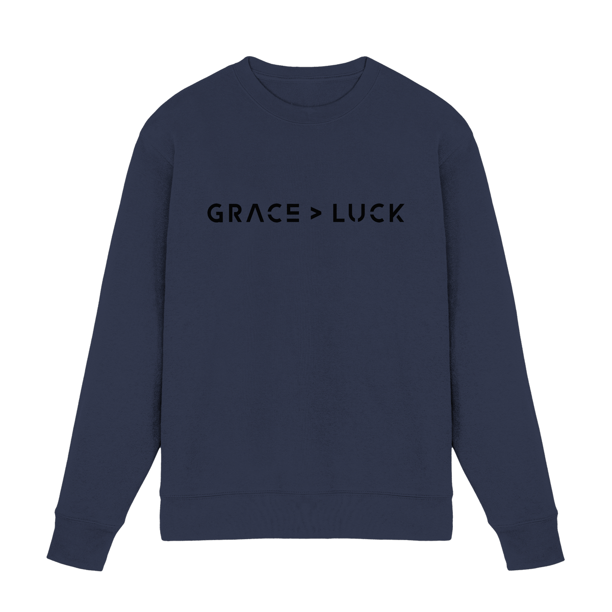 Grace > Luck | Christliches Design über Gottes Gnade - Premium Sweatshirt - Sweatshirts - Deep Navy - GfoitMa