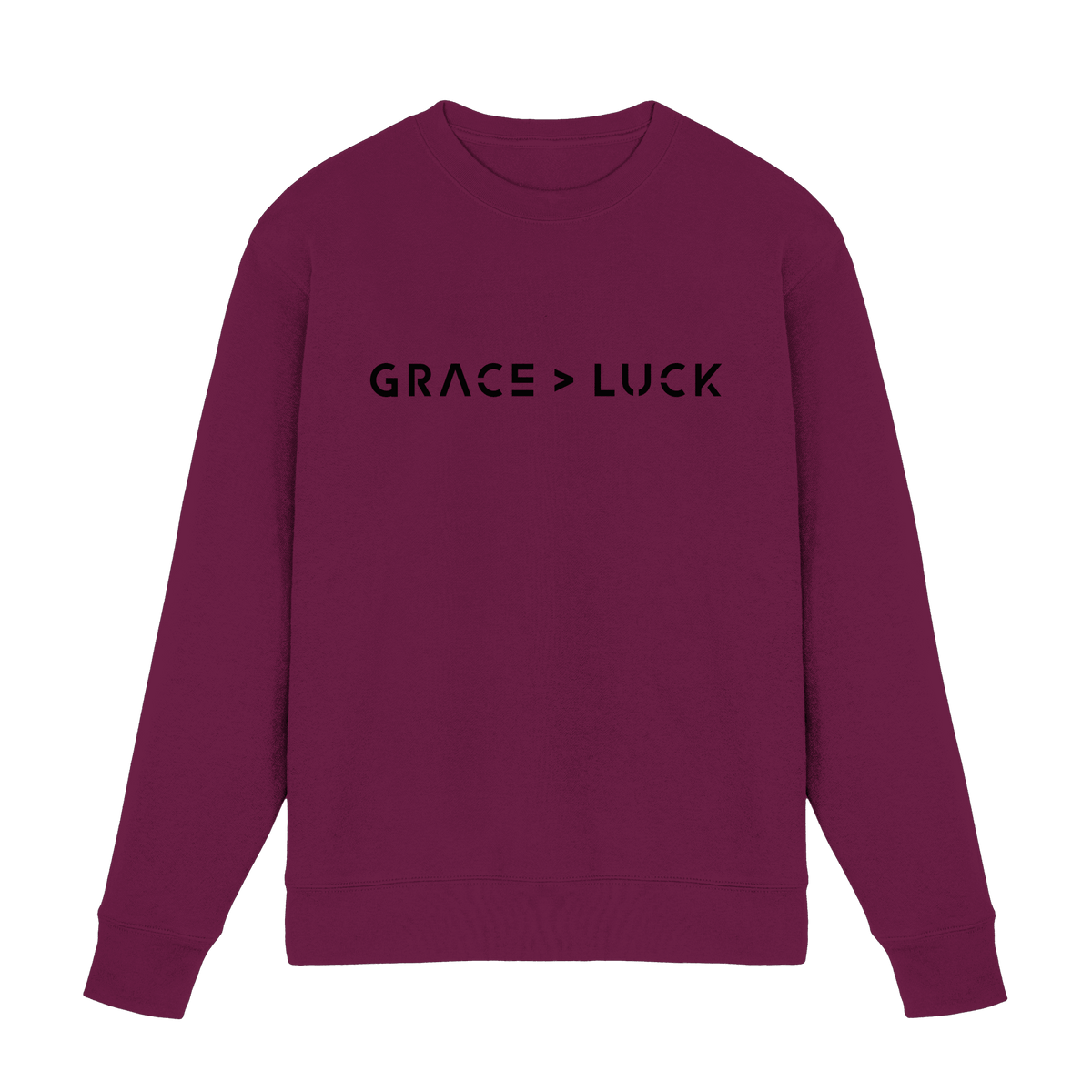 Grace > Luck | Christliches Design über Gottes Gnade - Premium Sweatshirt - Sweatshirts - Burgund - GfoitMa