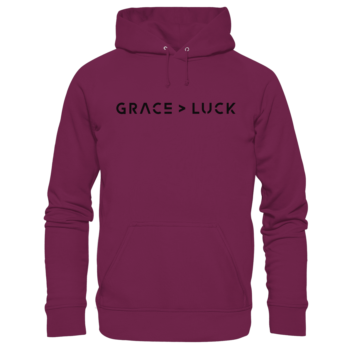 Grace > Luck | Christliches Design über Gottes Gnade - Premium Unisex Hoodie - Hoodies - Burgund - GfoitMa
