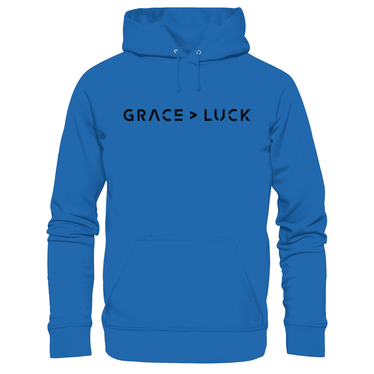 Grace > Luck | Christliches Design über Gottes Gnade - Premium Unisex Hoodie - Hoodies - Royal Blau - GfoitMa