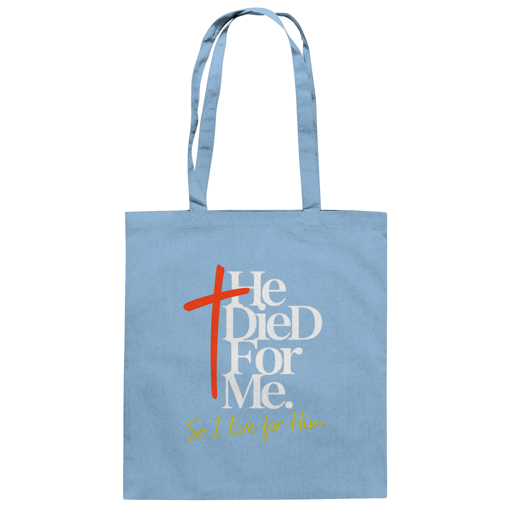 He Died for Me – Christliches Design mit Statement - Baumwolltasche - Taschen - Sky Blue - GfoitMa