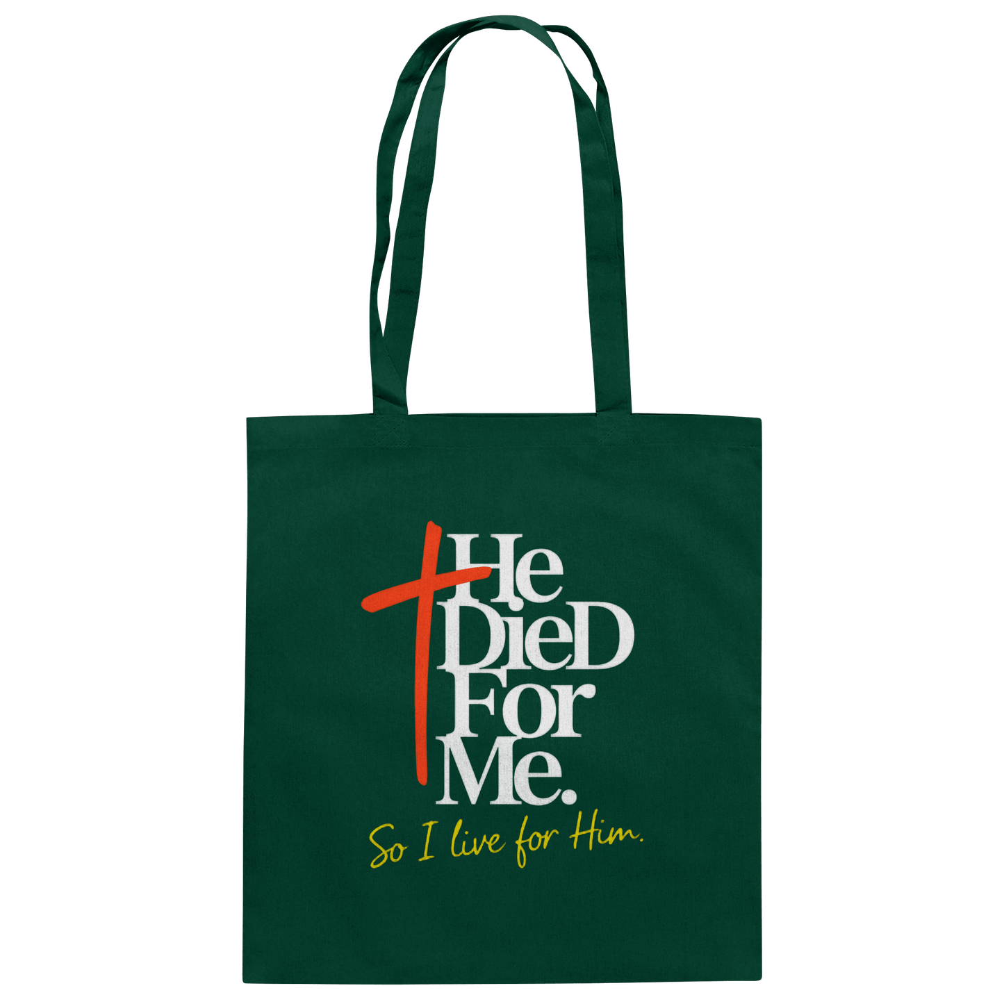 He Died for Me – Christliches Design mit Statement - Baumwolltasche - Taschen - Bottle Green - GfoitMa