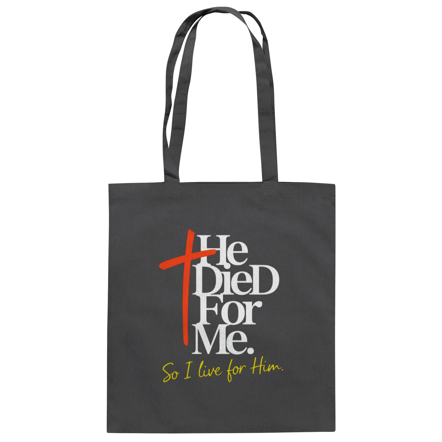 He Died for Me – Christliches Design mit Statement - Baumwolltasche - Taschen - Graphite Grey - GfoitMa